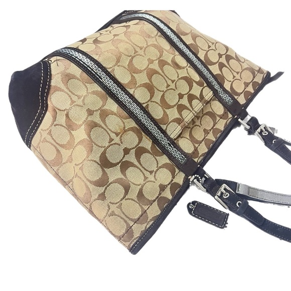 Coach Brown #8K52  Black Signature Tote - Picture 6 of 8